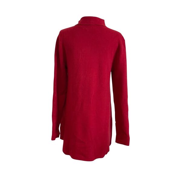 Soft Surroundings Sweater Womens Medium Red Holiday Full Zip Cozy Knit - Picture 2 of 10